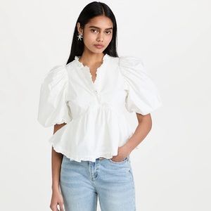 Endless Rose Ruffle a blouse- white  SHOPBOP Size Small